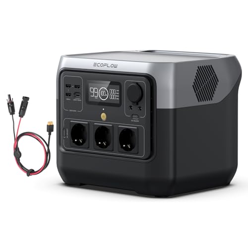 EF ECOFLOW RIVER 2 Pro 768WhTragbare Powerstation mit XT60i Kabel 3.5M, Solargenerator mit LiFeP04, 3x 800W AC-Steckdosen, Schnellladung in 70 Stunde, Balkonkraft für Camping/Wohnmobile/Notstrom