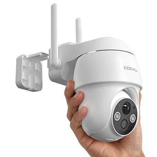 COOAU 2K Überwachungskamera Aussen Akku, 355°/90° Schwenkbar, Kabellose WLAN IP Kamera Outdoor mit Nachtsicht in Farbe, Personen-/Bewegungserkennung, IP66 Wasserdicht, Cloud-Speicher