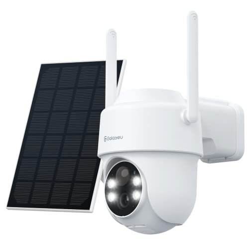 GALAYOU Überwachungskamera Aussen Akku mit Solarpanel - PTZ 2K Kabellose Kamera Überwachung Außen mit Farbige Nachtsicht,2,4GHz WLAN,PIR Bewegungsmelder,2-Wege-Audio,kompatibel mit Alexa R1