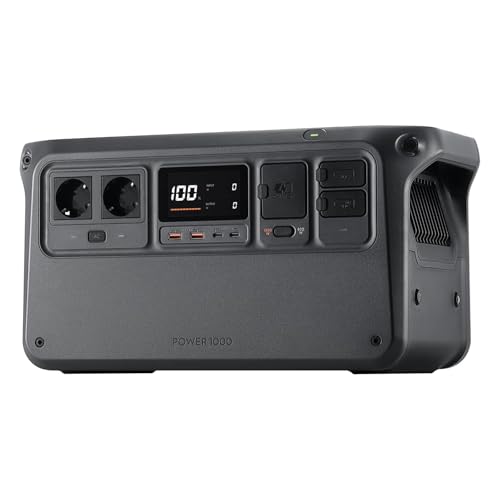 DJI Power 1000 tragbare Powerstation, 1024Wh LiFePO4 Akku, 2200W Solar Generator, Notstrom für Zuhause, 4-in-1 Schnellladefunktion, 23db Ultra-Leise, Camping & Wohnmobile, Off-Grid, Stromausfall