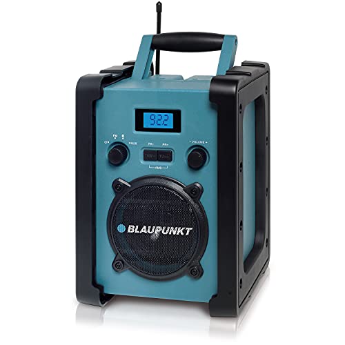 Blaupunkt BSR 20 Baustellenradio mit Akku – Tragbares Radio mit Bluetooth robust (AUX-IN, 5 Watt RMS, Schutzklasse IPX5)