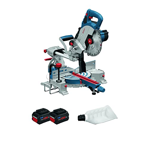 Bosch Professional 18V System BITURBO Akku Kappsäge Gehrungssäge GCM 18V-216 (inkl. 2x 8.0Ah ProCORE Akku, Ladegerät GAL 1880CV, Sägeblatt)