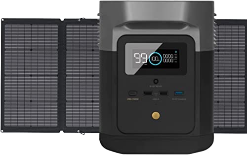 ECOFLOW DELTA Mini-Solargenerator 882Wh mit 220W-Solarpanel, 2 x 1400W AC-Ausgang (2100W Spitze), tragbares Kraftwerk für Outdoor-Camping, Wohnmobil, Hochleistungsgeräte