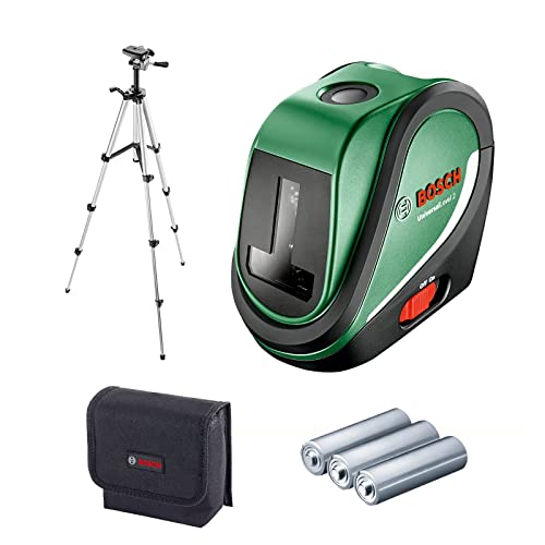 Bosch Home and Garden Bosch Kreuzlinienlaser UniversalLevel 2 mit Stativ (Laserkreuz inkl. integrierter Lotpunkte für präzises Ausrichten und einfache Transferanwendung)