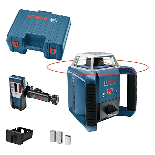 Bosch Rotationslaser GRL 400 H mit Nivelliergenauigkeit von ± 2,4 mm auf 30 m