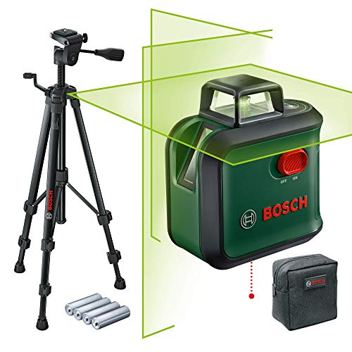 Bosch Kreuzlinienlaser AdvancedLevel 360 mit Premium-Stativ (3 Laserlinien inkl. 360° zum Ausrichten im ganzen Raum)