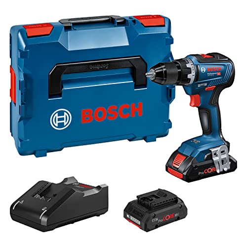Bosch Professional Akkuschrauber GSR 18V-55 (2x 4,0 Ah ProCore Akku, GAL 18V-40, 18 Volt System, max. Drehmoment: 55 Nm, in L-BOXX)
