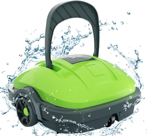 WYBOT Poolroboter, Poolsauger Akku mit Dual-Motor, Selbstparken, Starke Saugkraft, Automatische Poolreiniger für Aufstell-/Einbauschwimmbecken bis 50m² Grün