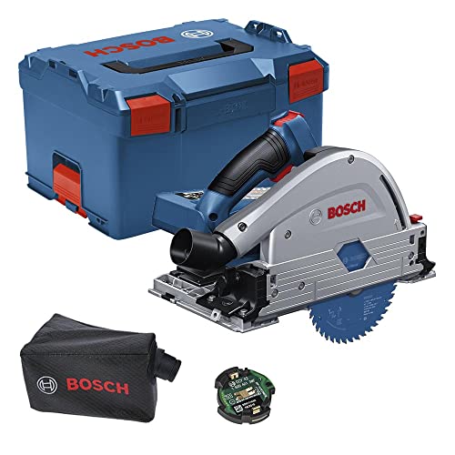 Bosch Professional BITURBO Akku Tauchkreissäge GKT 18V-52 GC (voreinstellbare Drehzahlstufen, inkl. Connectivity-Modul, ohne Akkus und Ladegerät, in L-Boxx 238)