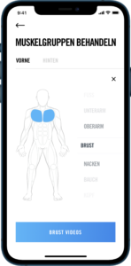 orthogun 2.0 Screenshot der App Körperregionen auswählen